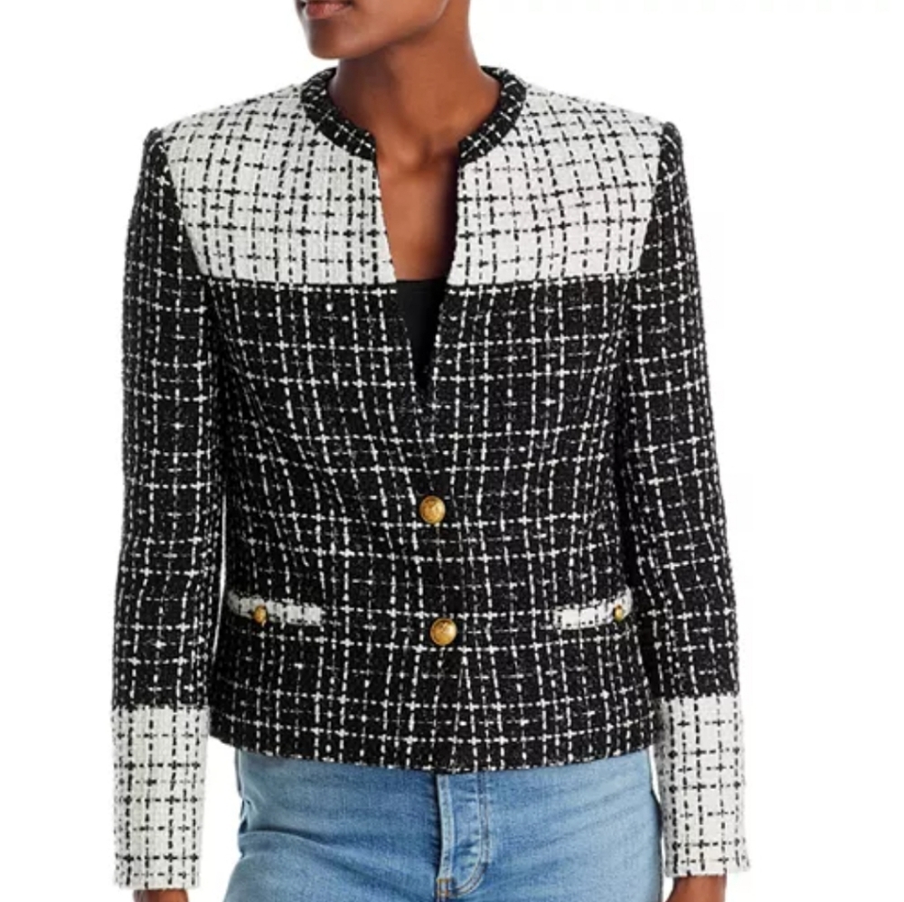 Alice and Olivia Jaydn Two Tone Tweed Jacket - Picture 4 of 6